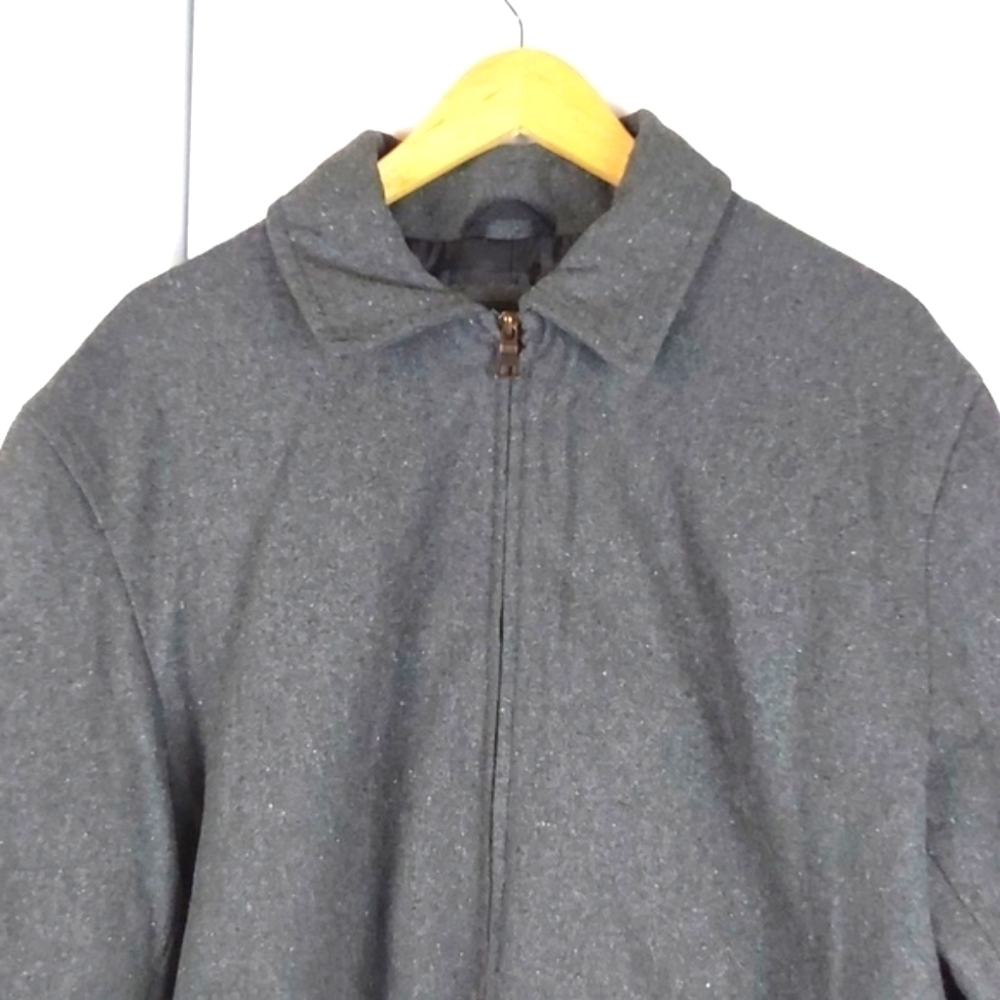 Steve & Barry's Wooly Mammoth Dark Gray Wool Dress Coat Preppy Neutral Sz.L - Picture 6 of 13